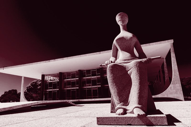 Escultura A Justiça diante do Palácio do Supremo Tribunal Federal, em Brasília